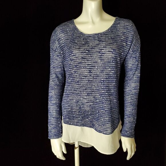 THML Blue & White Sweater with White Sheer Bottom (S) - Picture 2 of 5